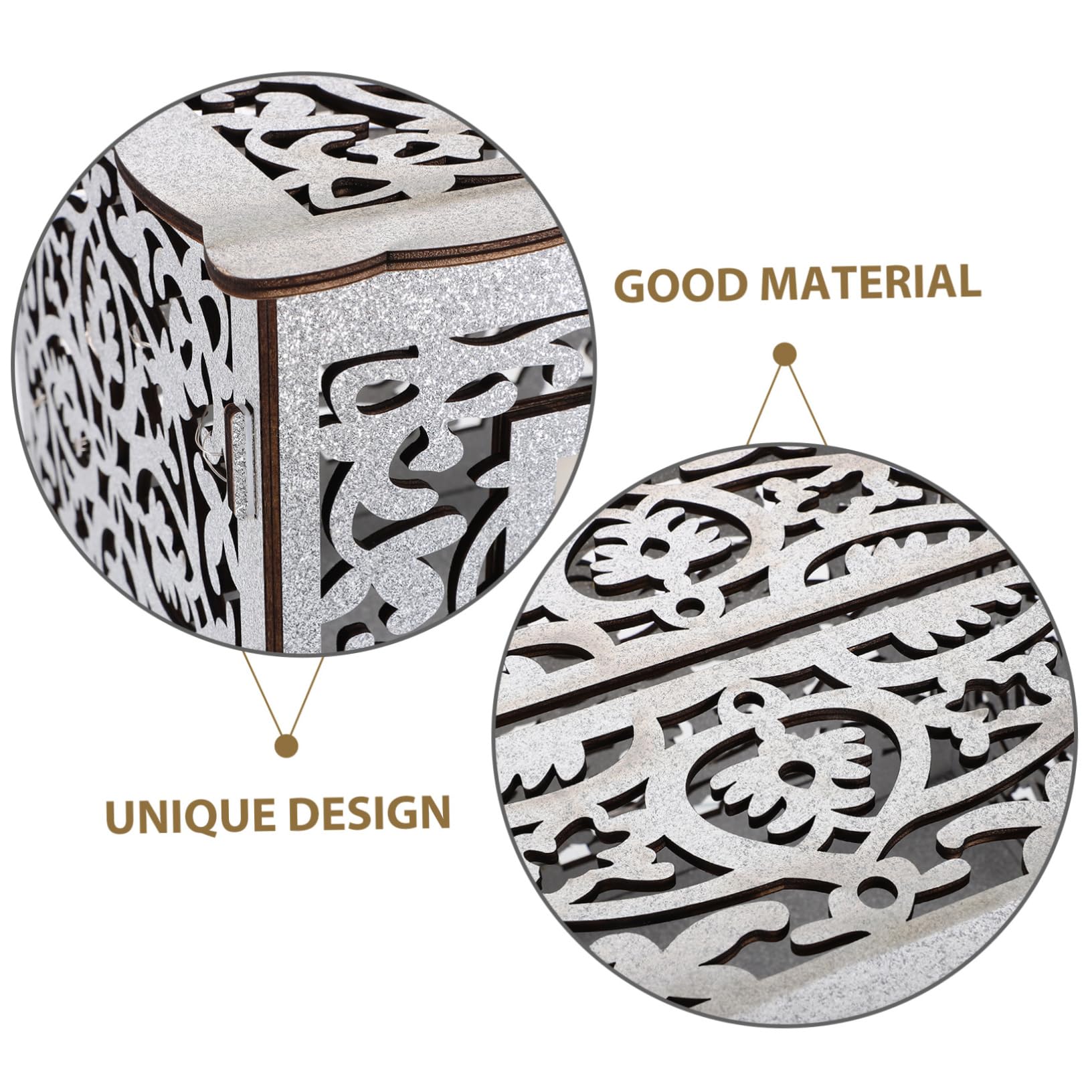 ABOOFAN Scatola Portacarte in Legno per Matrimonio Rustico 1 Pz | Design Cornice per Foto, Ampio Spazio Interno, per Feste e Decorazione da Tavolo
