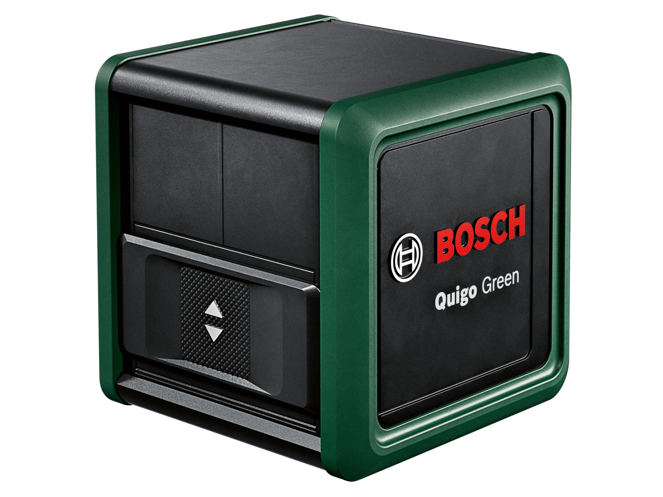 Bosch Home and Garden Kreuzlinienlaser Quigo Green mit Stativ (grüner Laser für bessere Sichtbarkeit, Gehäuse aus recyceltem Kunststoff, im E-Commerce Karton)