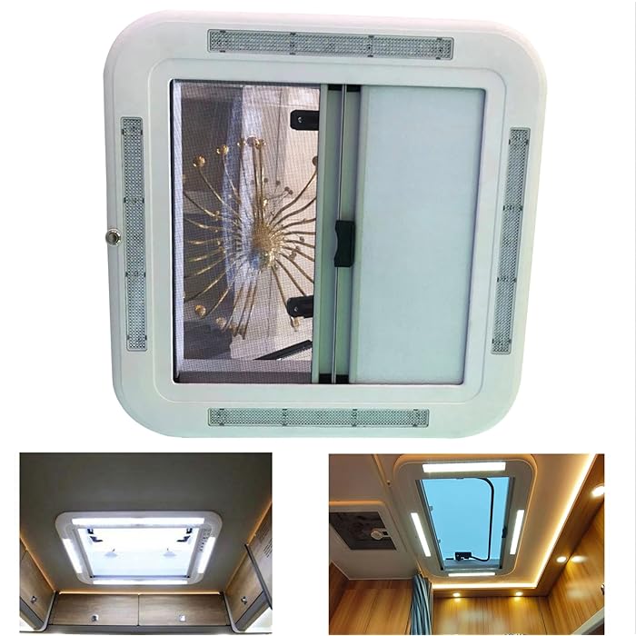 Buy Motorhome RV Skylight Roof Vent Window Hatch with LED Light