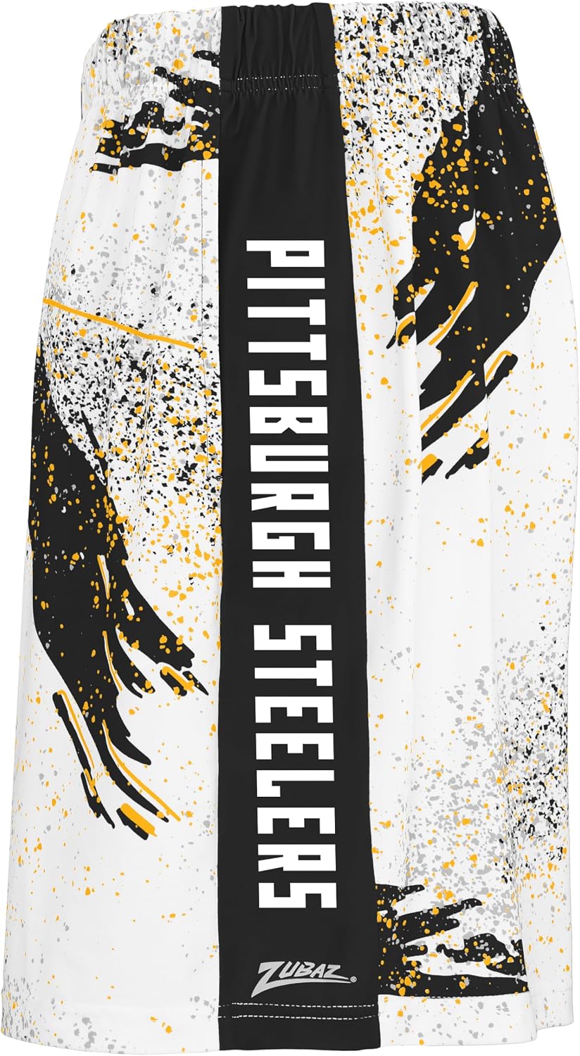 Zubaz NFL Men's Adult 7" Inseam Shorts in Vibrant Camo, Zebra, Confetti and Fade Styles (Small - 3XL) | Officially Licensed NFL Shorts | 7-Inch Inseam | Zebra, Camo, Confetti and Fade Designs | Soft and Lightweight Fabric