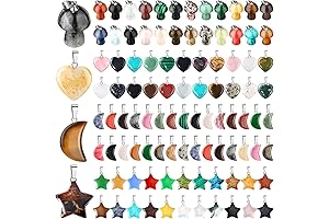 Fumete 100 Pcs Assorted Crystal Charm Pendants Bulk for DIY Jewelry