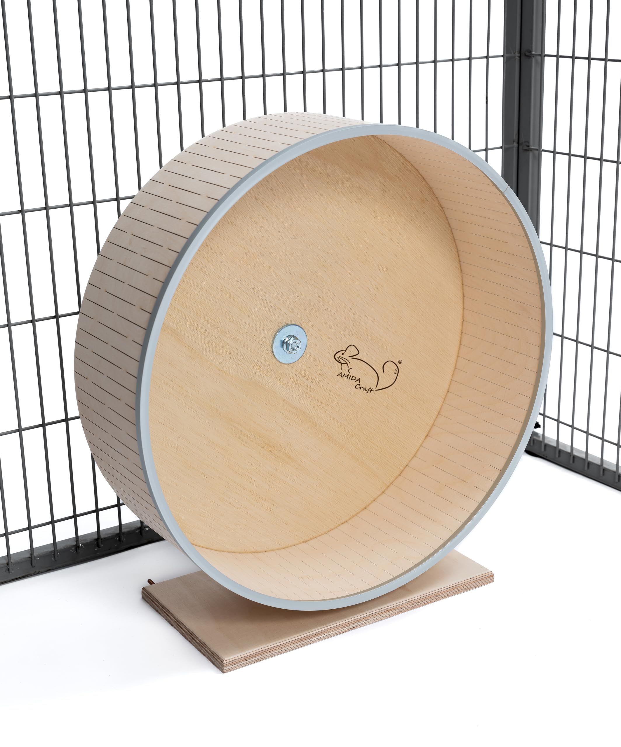 Rueda de chinchilla silenciosa, 41 cm, soporte estable, borde antimordeduras, fabricado en Letonia