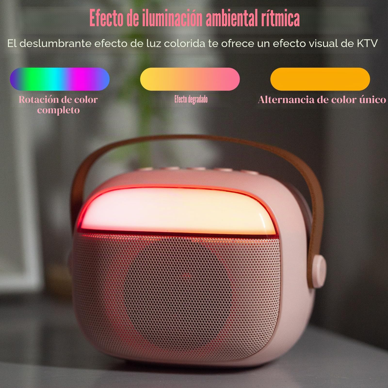 Karaoke 2 Micrófonos Inalambricos Juguetes Niña, Karaoke Infantil Microfono Altavoz Bluetooth para Adultos con LED, Adecuado para Regalos, Fiestas, Cumpleaños