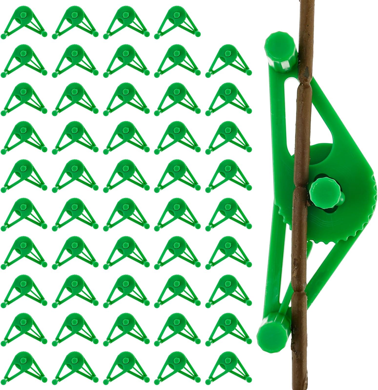 50 Pack Plant Training Clips, Adjustable Low Stress Green Support Clips for Stem Bending, Grow Tent, Plant Ties & Gardening Accessories