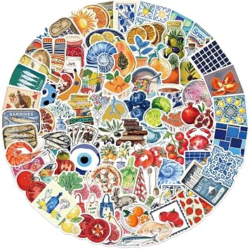 100 Pack Waterproof Vinyl Stickers - Aesthetic Summer Decals for Scrapbooking, Journals, Laptops, Water Bottles | Cute Cartoon Watercolor Designs | Unique Gift Ideas for Girls, Teens, Adults
