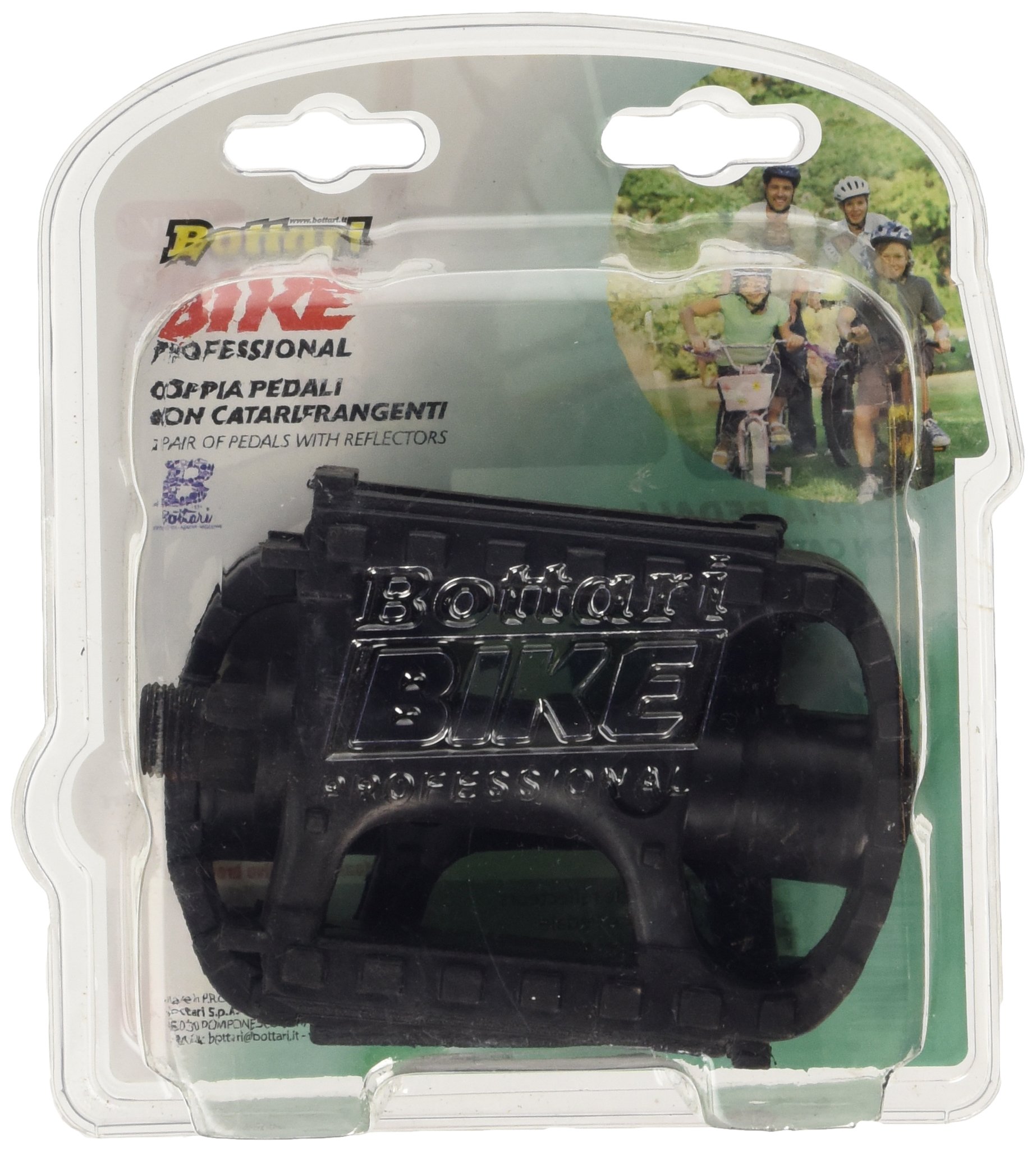 BottariBike Accessories Pedals with MTB Reflectors (Pair) - Black