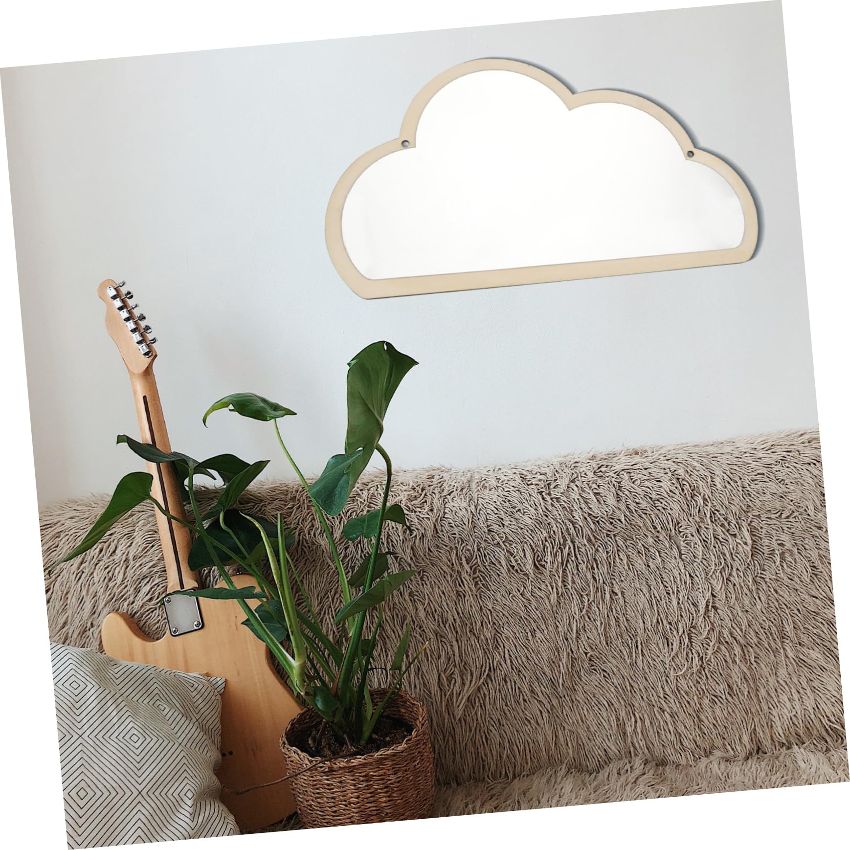 Levemolo 1Pc Acrylic Makeup Mirror Wall Mounted Decorative Hanging Mirror for Bathroom and Design Reflection for Daily Use and Wall Art Decor