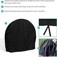 Vista 2 de Sunnydaze canasta de acero para leña – varios tamaños disponibles, Negro