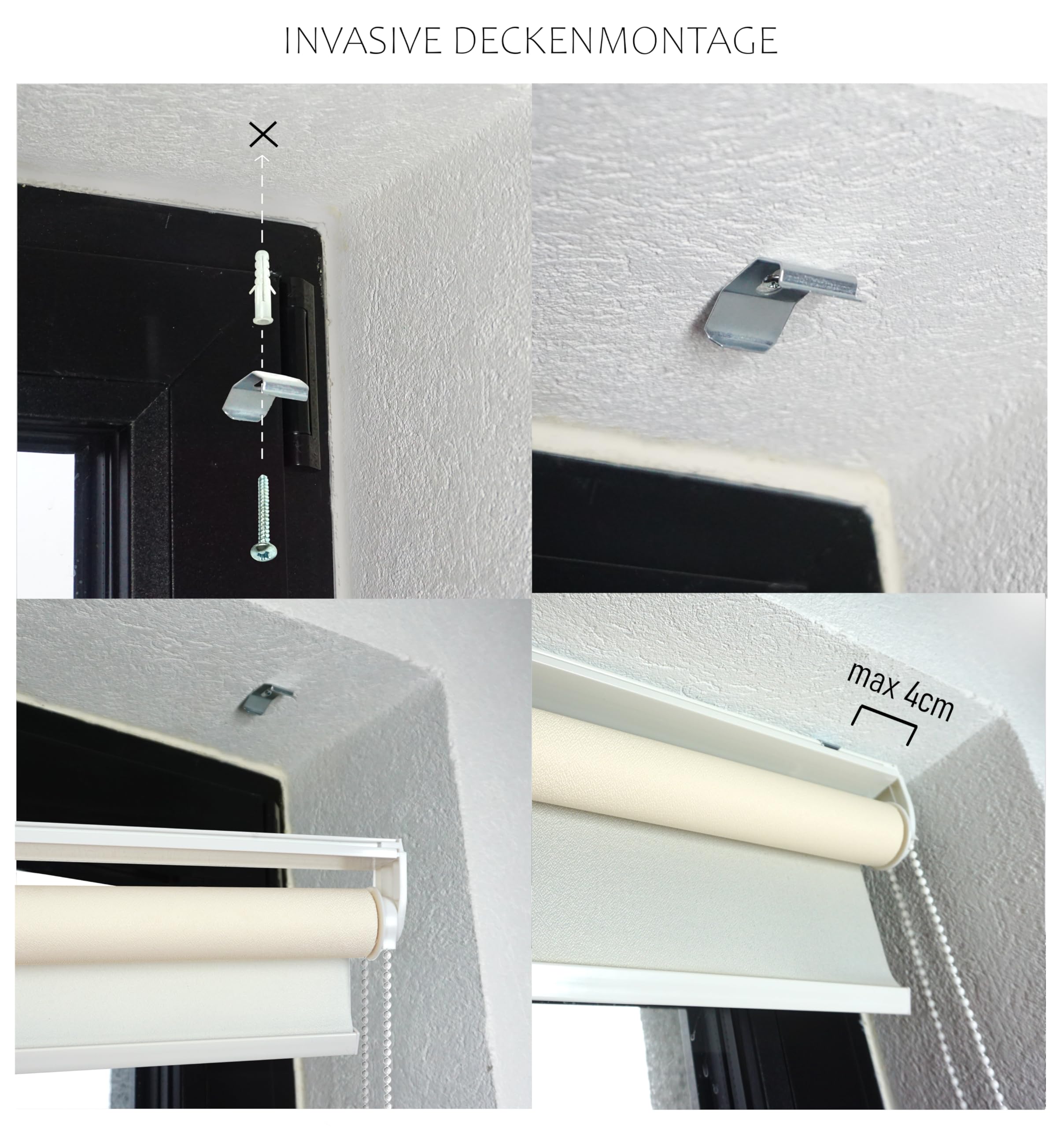 Rollmayer Verdunklungsrollo mit Bohren Thermo Graphit 150x150 cm BxH | Thermorollo Seitenzugrollo Thermo Rollo fur Fenster und Tur