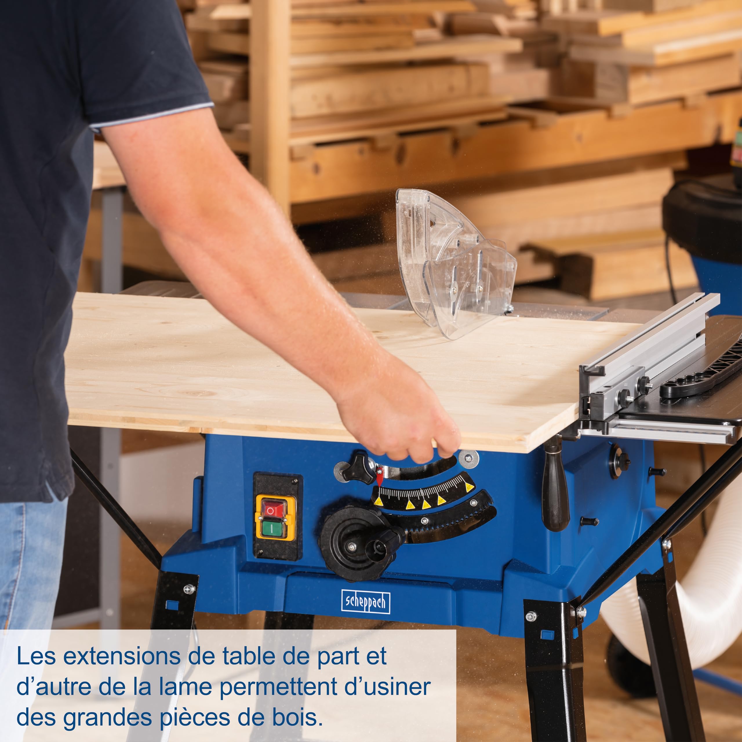 Scheppac HS250L Scie sur table 230V 2000W Hauteur de coupe 87mm Lame Ø254mm