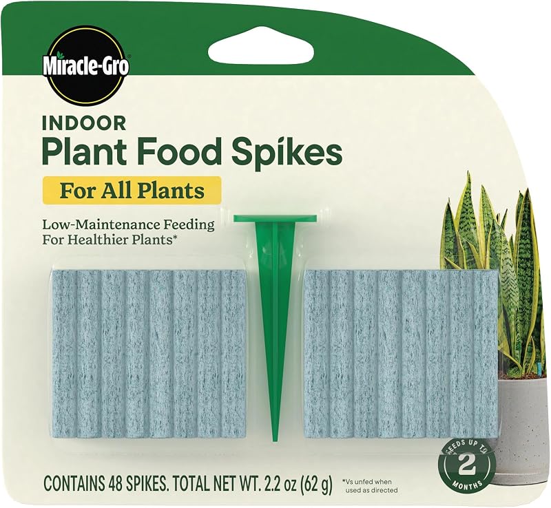 Miracle-Gro Picos de alimento para plantas de interior para todas las plantas, 48 picos | Puntas de fertilizante para plantas de interior, flores, verduras y hierbas
