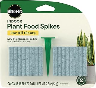 Miracle-Gro Indoor Plant Food Spikes for All Plants, Fertilizer Spikes for Houseplants, Flowers, Vegetables, and Herbs, 48 Spikes