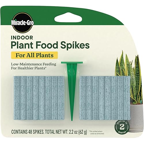 Miracle-Gro Indoor Plant Food Spikes for All Plants, Fertilizer Spikes for Houseplants, Flowers, Vegetables, and Herbs, 48 Spikes