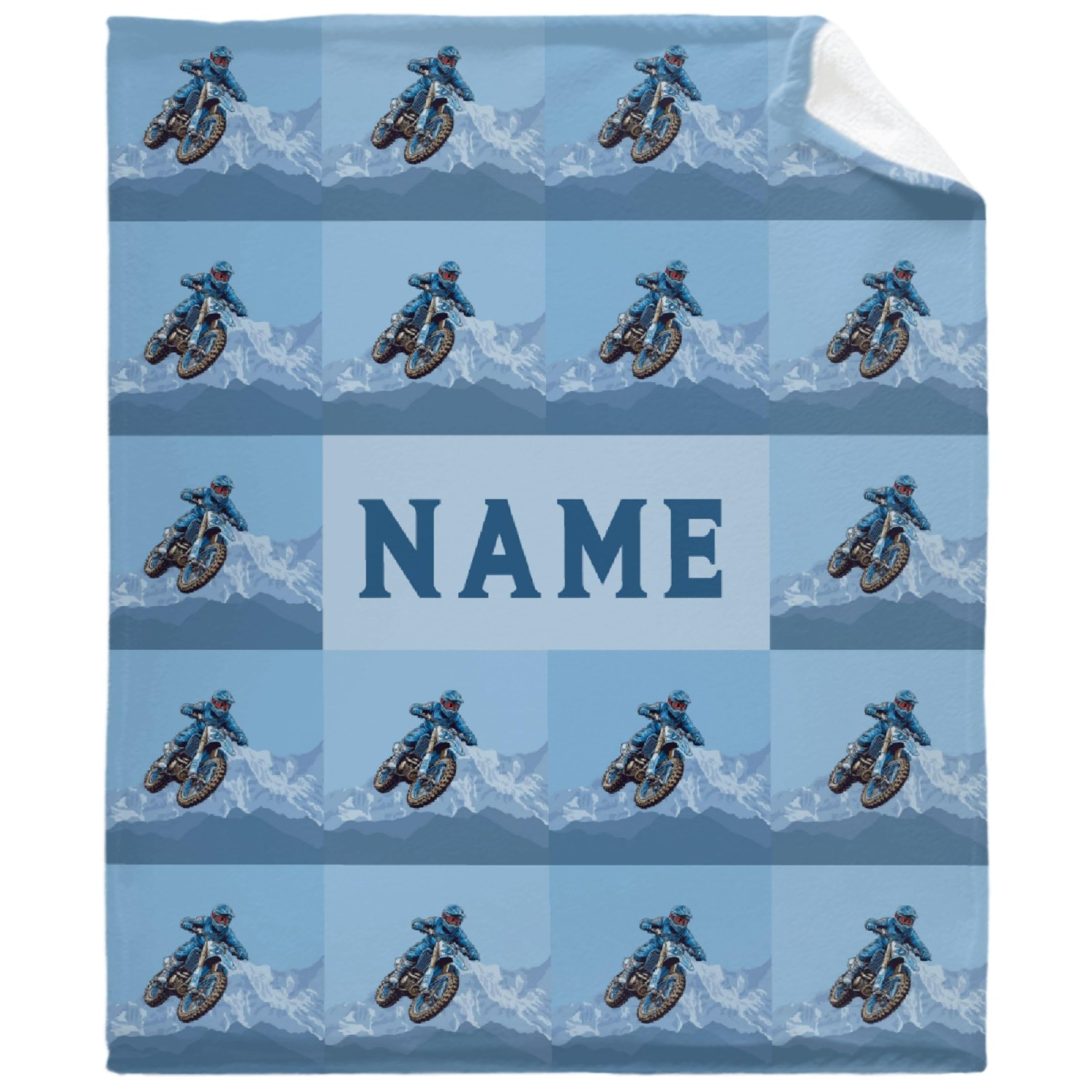 Personalized Motorcycle Dirt Bike Blanket Custom Motorcycle Blanket