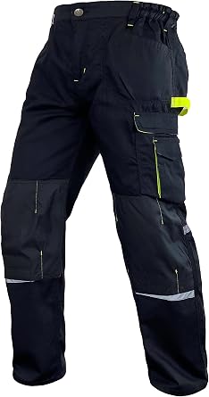Mens Heavy Duty Tactical Work Pants with Cordura Knee Reinforcement and Multi-Pocket Combat Cargo Utility Work Trousers