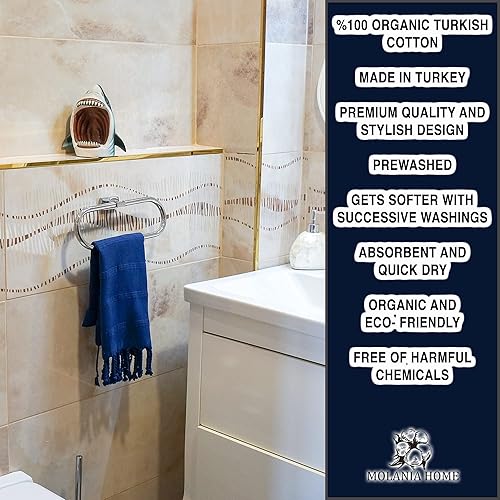 Miniatura 5 de Juego de 2 toallas de mano turcas (16 x 40)  Toallas turcas 100% algodón orgánico para baño  Toallas de mano decorativas de cocina  Uso para cara,