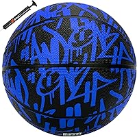 Vista 22 de AND1 Fantom Graffiti - Baloncesto de goma para uso en interiores y exteriores, construcción de canal profundo y durabilidad Azul/Negro
