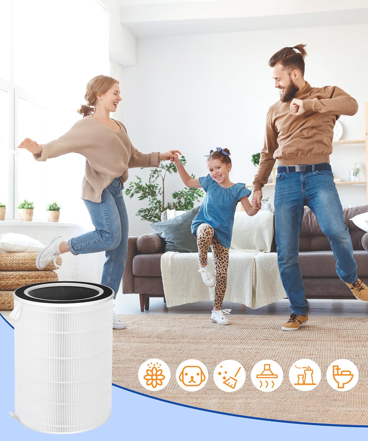 NDAP-01 NDAP-02 Replacement Filter Compatible with Hestom HEPA Air Purifiers, True HEPA Activated Carbon Filter, Compare to Part # VK-6052, 1-Pack - Image 3