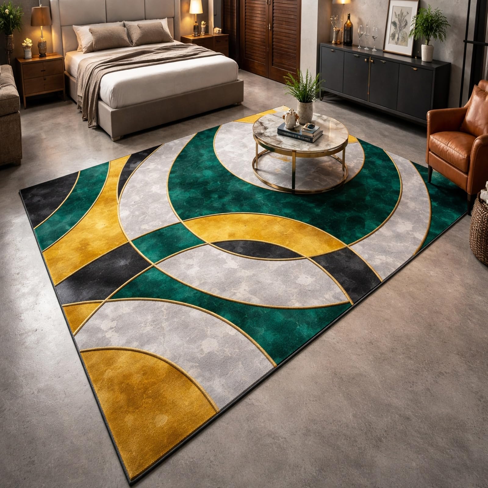 Alfombra lavable de pelo corto 160x280 cm con base antideslizante