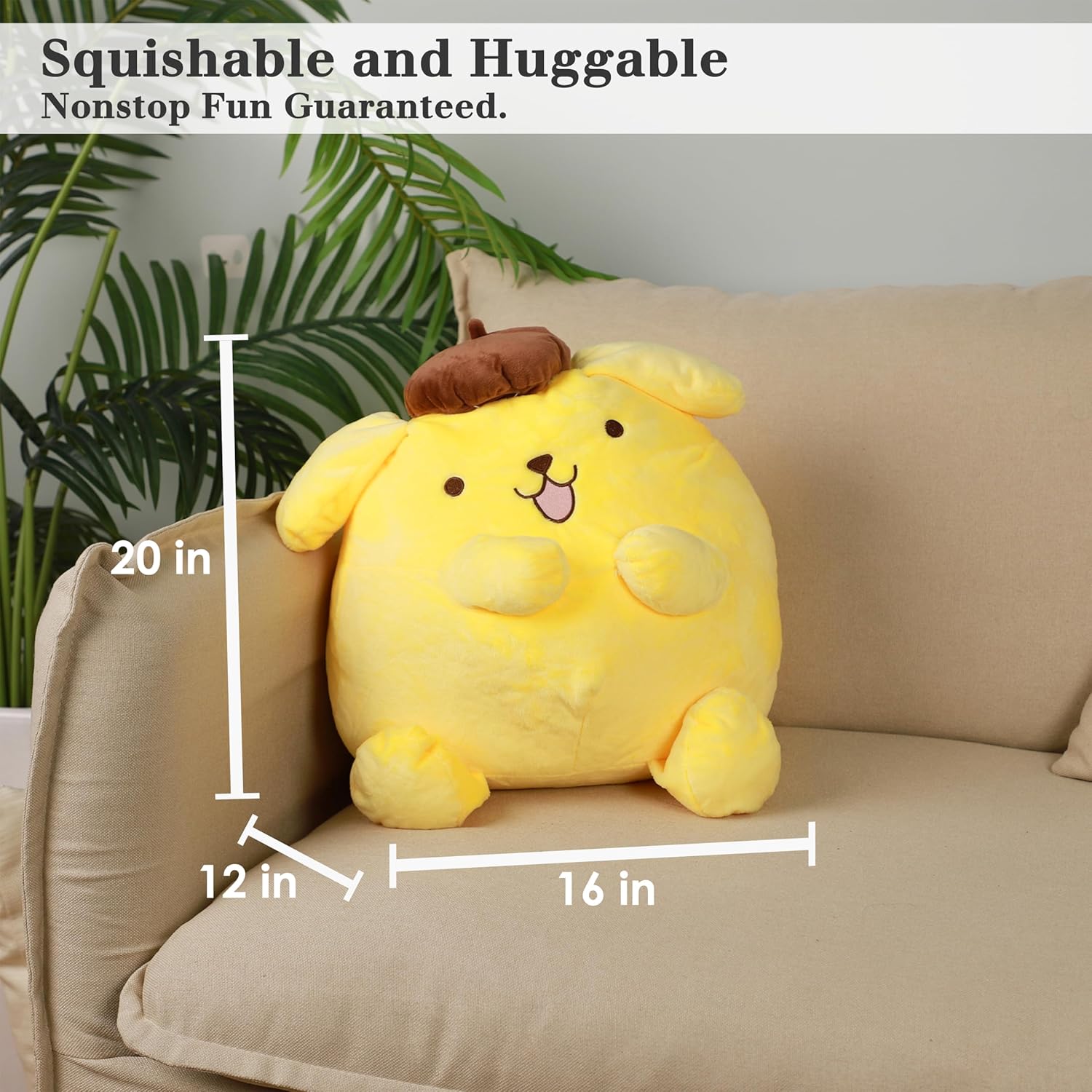 Juju Yellow Kawaii Plush (20 in) - Cute Stuffed Animal Kawaii Plushies - Peluche Big Stuffed Animals Plushie - Peluches Grandes Cute Plushies - Cool Stuff Plush - Plushy (Fun) - Image 5