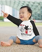 Vista 3 de Luke & Lulu First Birthday Outfits for Baby Boys Shirts - Mouse Theme, One, 1st Birthday