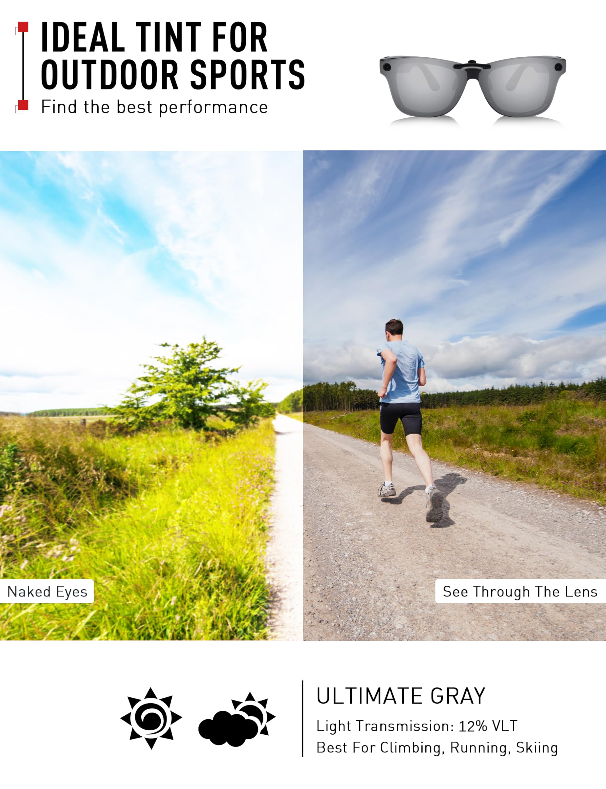 ThunderClap Gafas de sol polarizadas con clip para Oakley Socket 5.5 OX3218 de 54 mm, para hombres y mujeres, protección UV