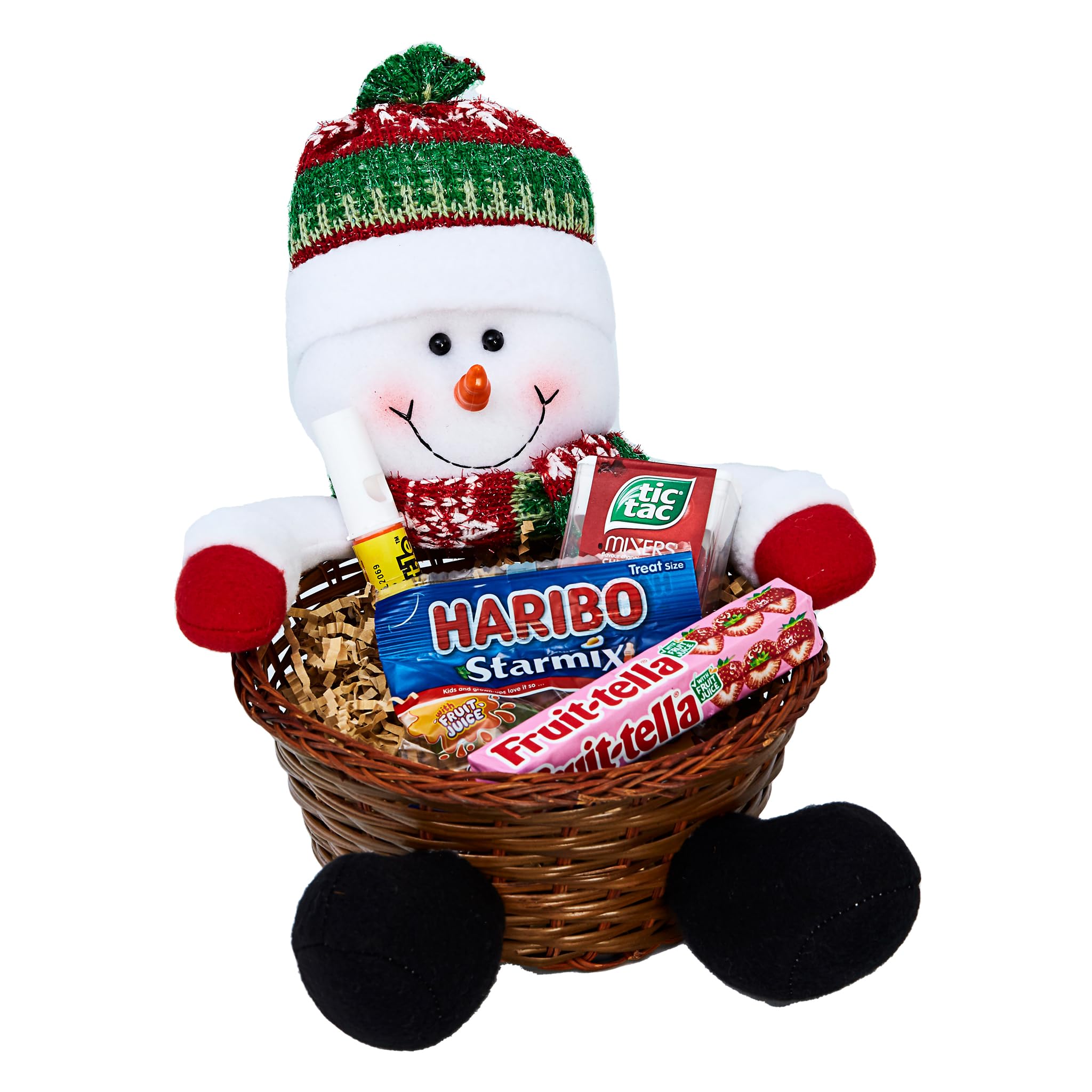 Partisan Products Snowman Plush Christmas Hamper Basket Set Create Your Own Gift Box Xmas Present