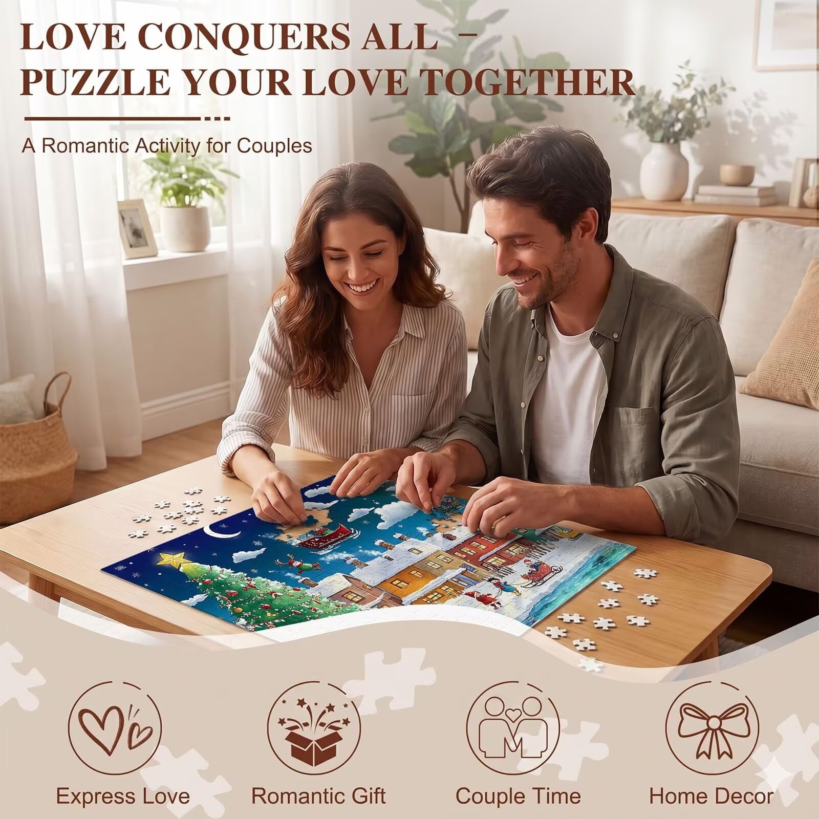 Puzzle 6000 Pezzi Classici, Puzzle Cartone animato Natale 179 x 105 cm, Gioco Educativo e Antistress in Legno con Poster Incluso,Ttività DIY per Famiglia, Regalo per Appassionati, Decor Parete, f0-542