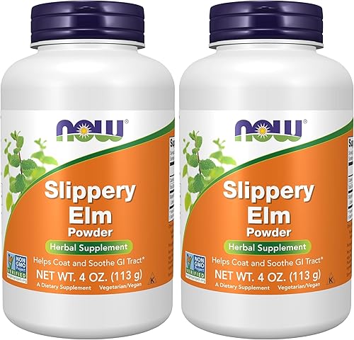 Miniatura 9 de NOW Suplementos polvo de olmo resbaladizo Ulmus rubra proyecto verificado sin OMG suplemento de hierbas 4 onzas