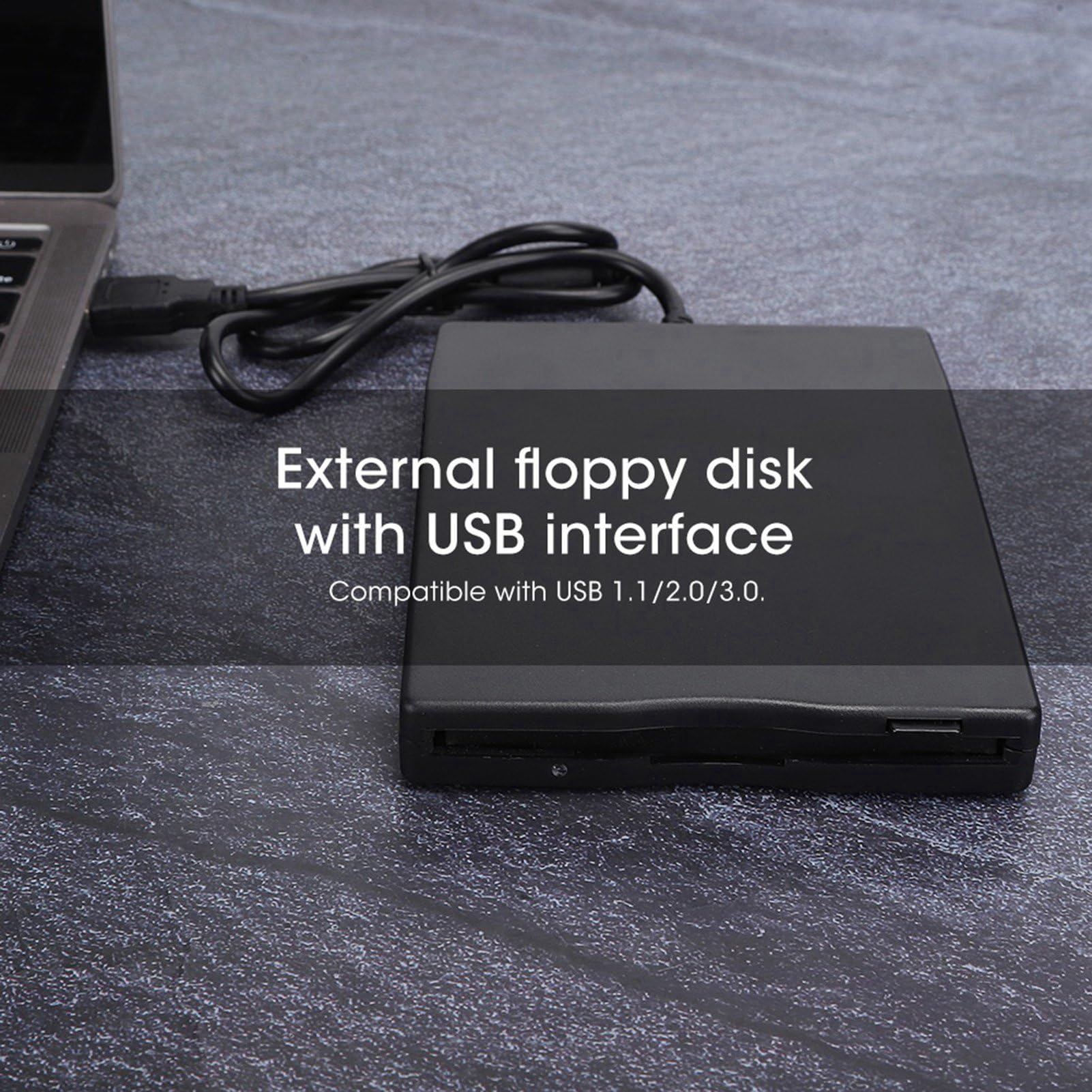Bewinner Lector de Disquete, Unidad de Disquete USB Externa de 3,5 Pulgadas, Unidad de Disquete Extraíble Externa para Computadoras Portátiles de Escritorio 10 8 7 Vista