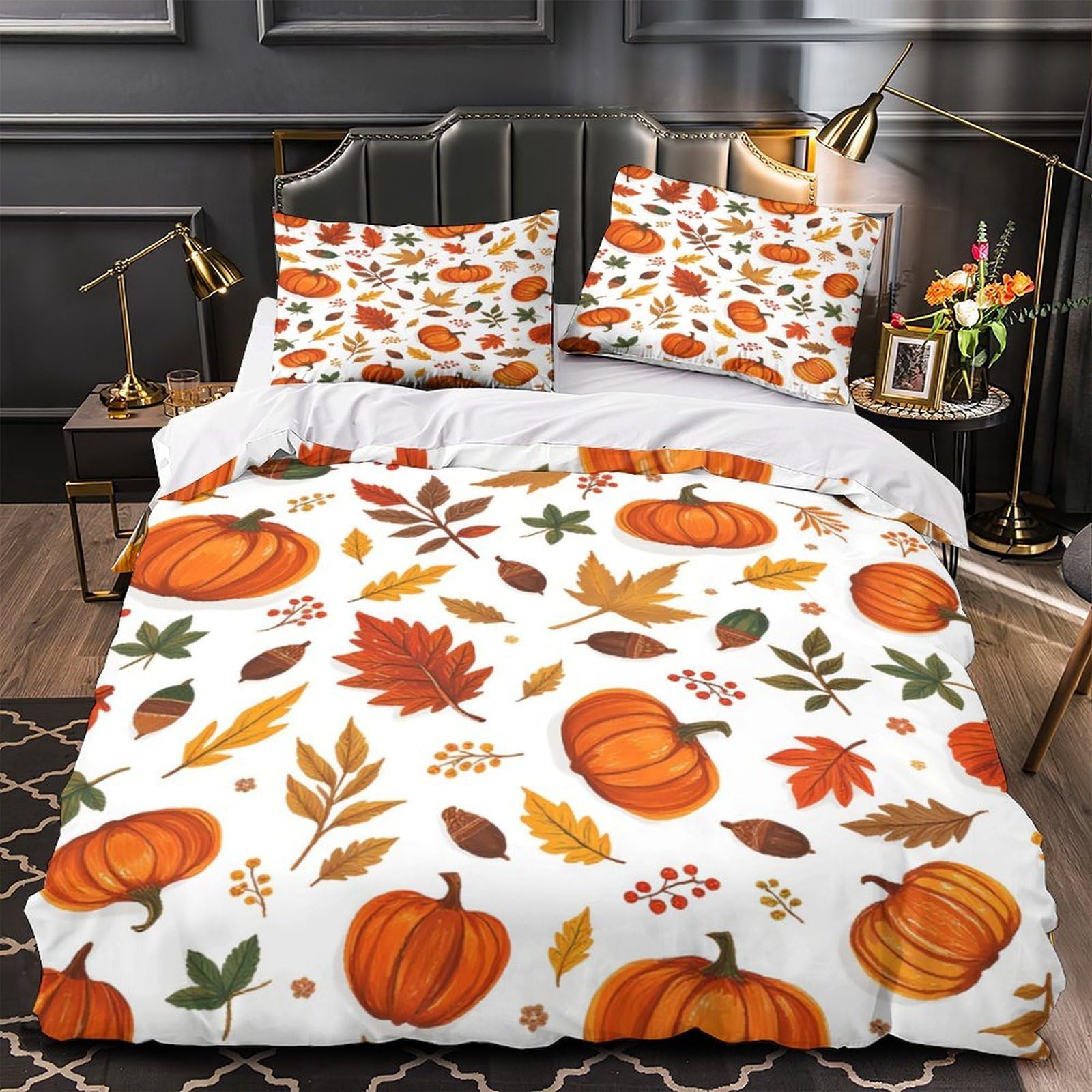 Housse de couette feuilles d'automne hypoallergénique pour en finir avec la literie rêche