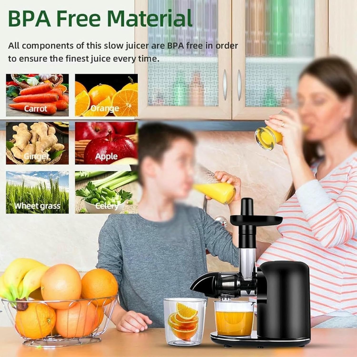Slow Chewing, Cold Pressed With Reverse Function, Commercial Machine For Fresh Orange Juice For Fresh Fruits And Vegetables.