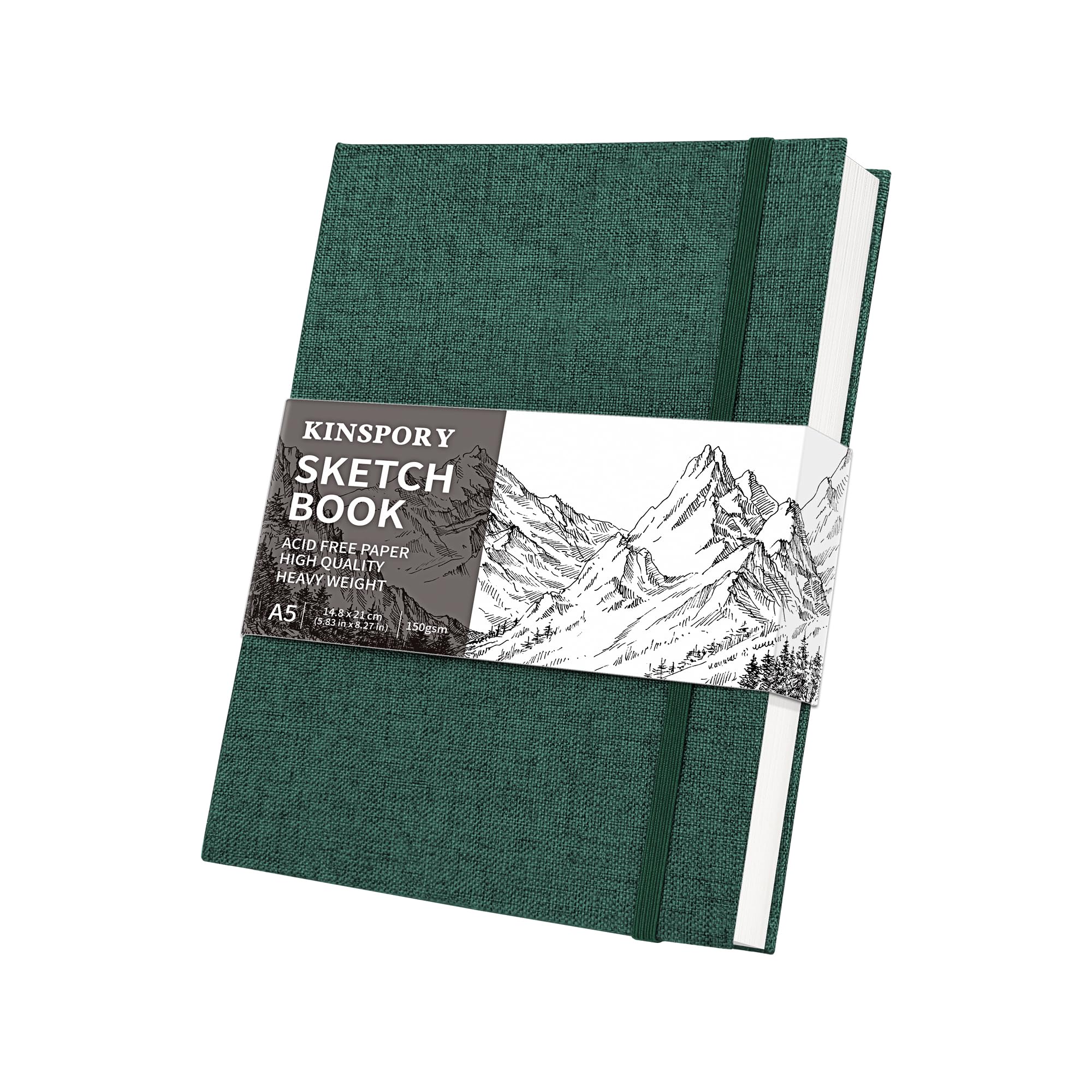 KINSPORY A5 Sketchbook, Sketch Pad, Drawing Pad, 150gsm, 21 × 14.8cm