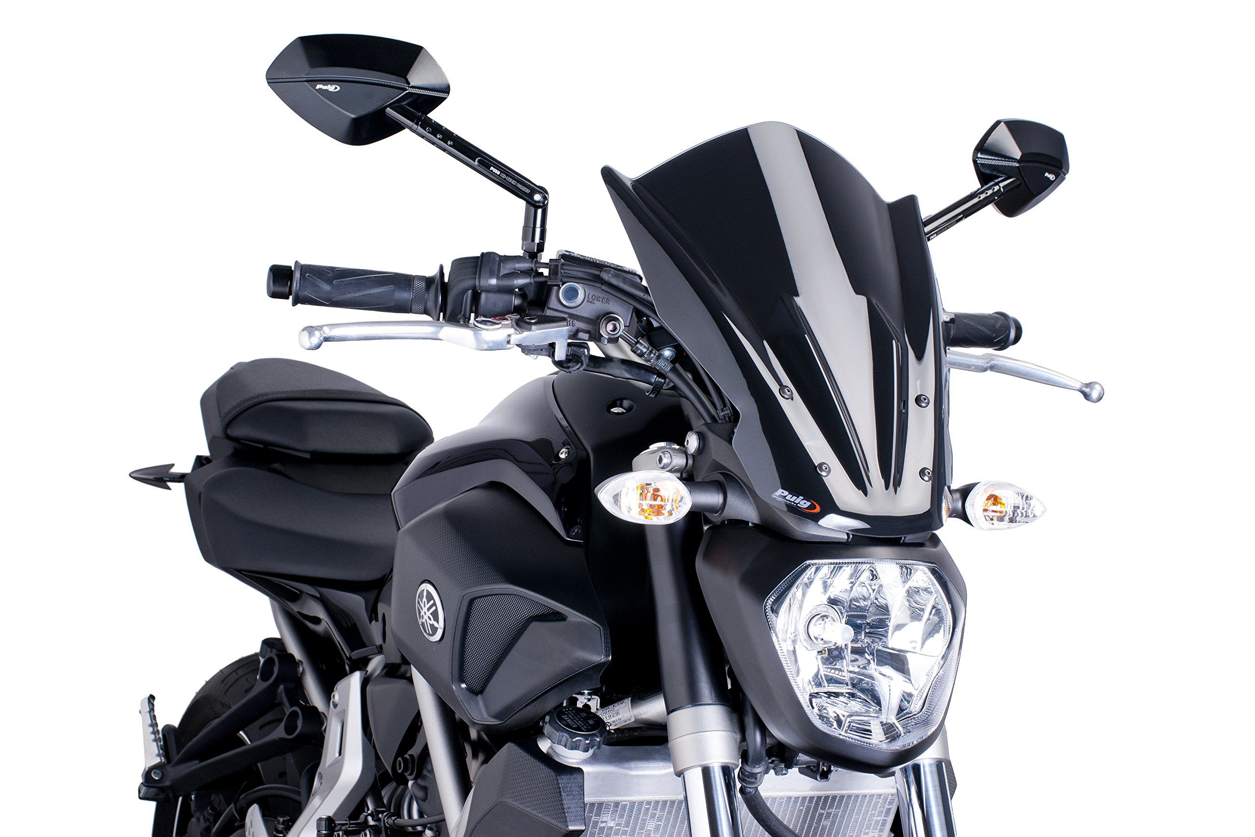 Puig 7016N Windshield for Yamaha MT-07 2014, Black, Medium