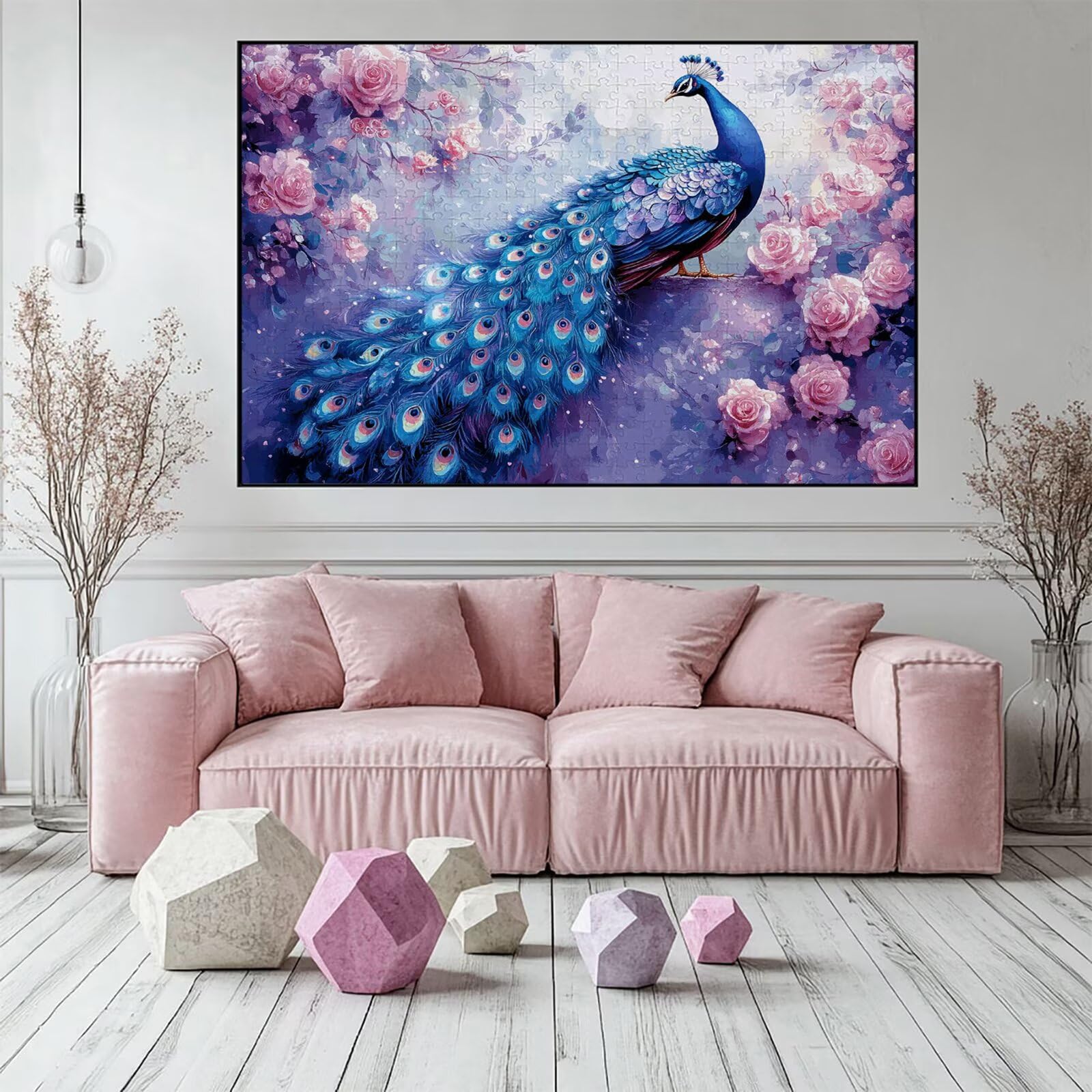 Puzzle 3000 elementów paw puzzle dla dorosłych kwiaty 122 x 81 cm unikalne rzemiosło klasyczne 3D drewniana układanka do rodzinnych gier aktywnych, układanka do samodzielnego wykonania nawet do