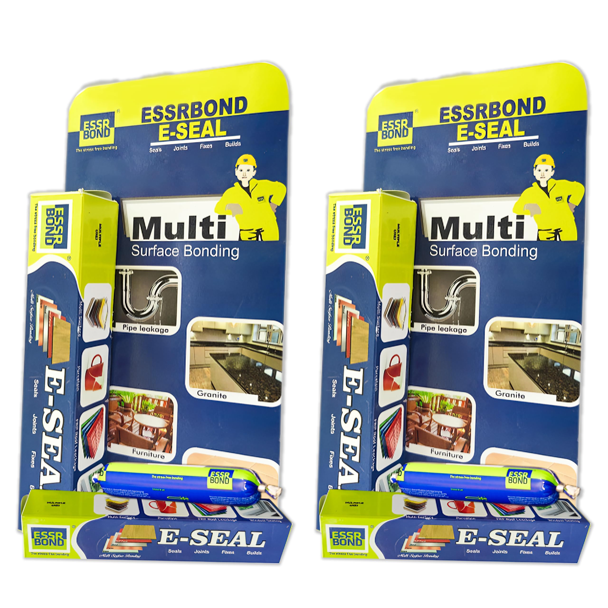 X E-SEAL Multi Surface Bonding Anti Leakage Agent - 120 Grams Tiles For Wall, Gap filler for walls and joints, Metal Repair Gel, Water Proof Glue For Roof Leakage (E SEAL (Pack Of 2))