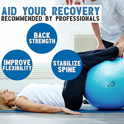 Miniatura 7 de Live Infinitely Pelota de ejercicio (21.7 in-37.4 in) extra gruesa de grado profesional de equilibrio y estabilidad, probada contra estallidos,