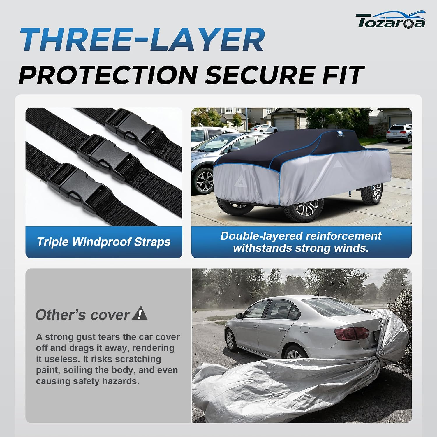 Hail Protector Car Cover for Truck(Length:228"-242") + Gift Windshield Sunshade, Multi-Layered EVA Hail Proof Car Cover, Padded Car Hail Protector F-150, Silverado, Ram, Sierra,Tundra, Tundra etc.
