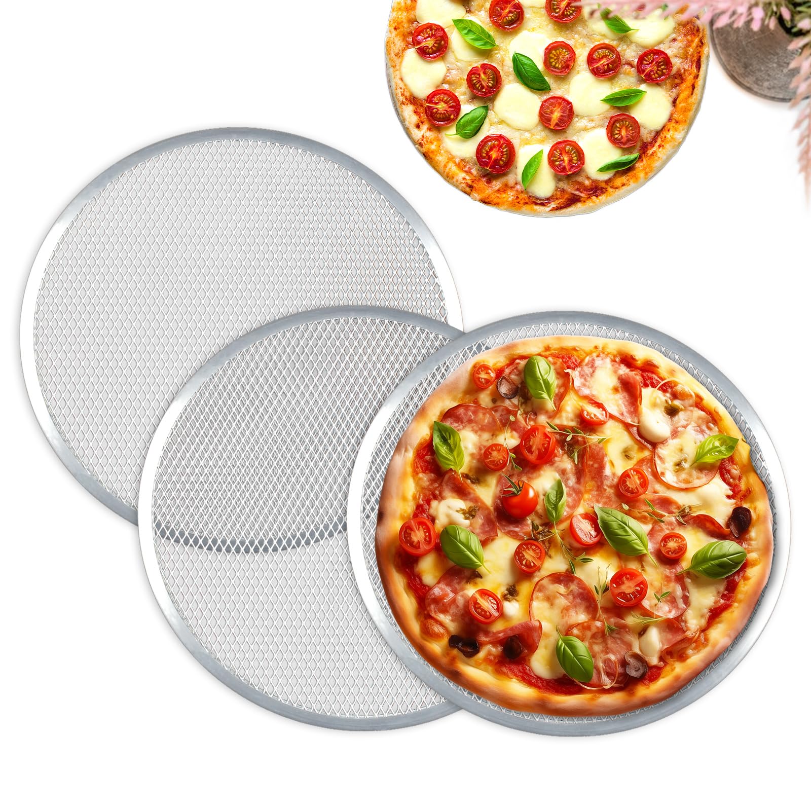 Contacto Pizzablech Gelocht – Aluminium, Stapelbar, Für Pizzaofen, Verschiedene Größen, Made In Germany