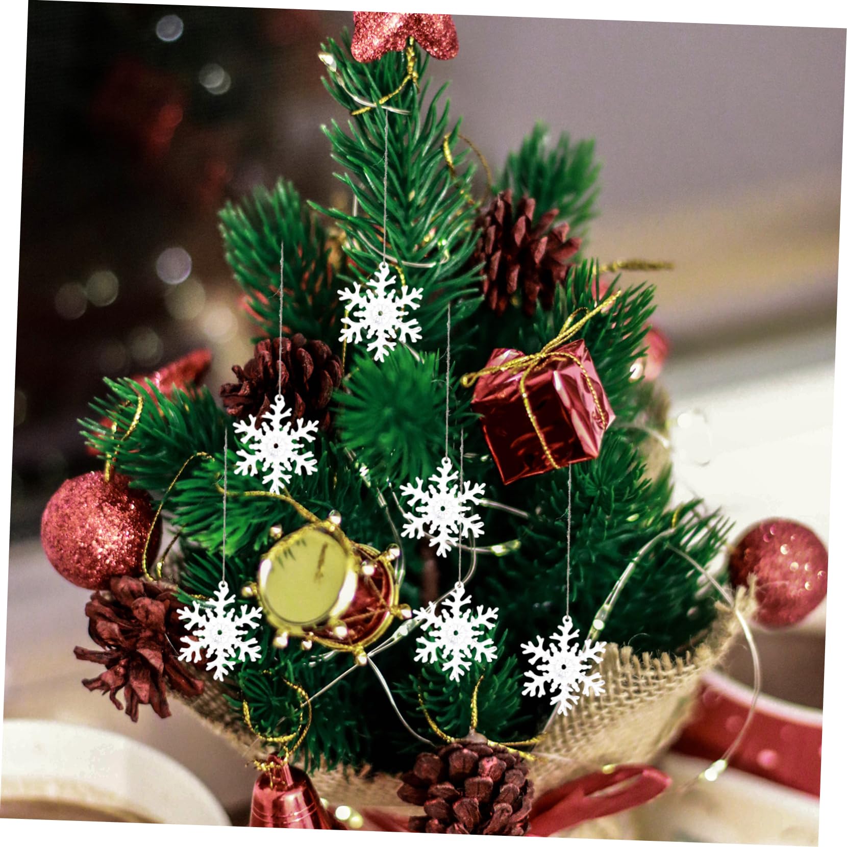 Alipis 144stücke Weihnachtsbaum Schneeflocken Ornament Weiße Transparente Hängende Dekorationen Für Festliche Anlässe Schneethema Weihnachtsdeko Für Zuhause Und Partys