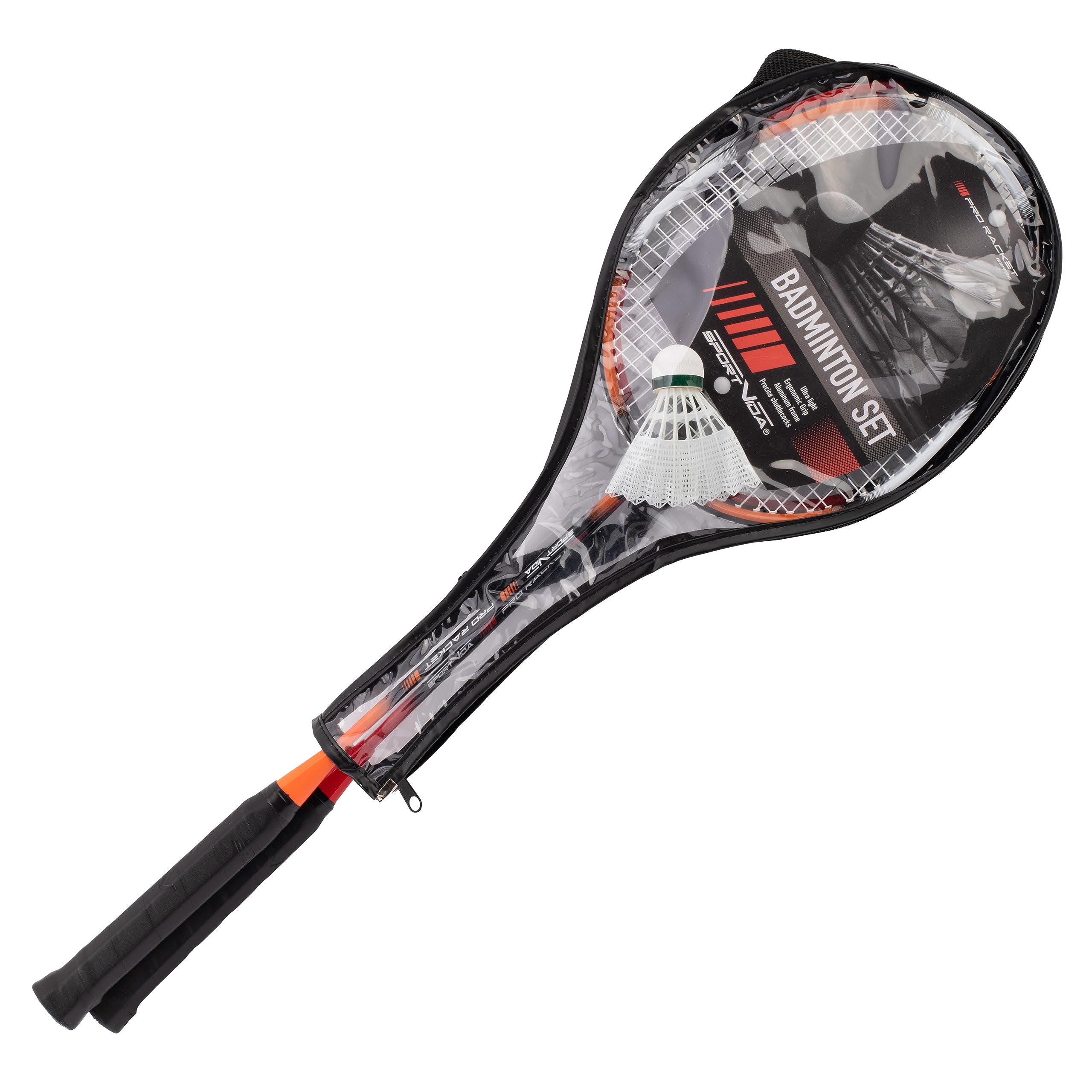SportVida Badminton Set 2-4 Spieler, Badmintonset für die Familie zum Spielen und Trainieren (2 Spieler)