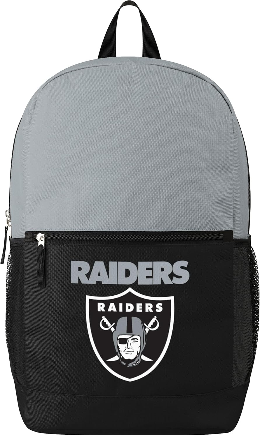 FOCO NFL Officially Licensed Football Team Color Primary Logo 2 Tone Big Logo Color Block School Bag Travel Backpack - Las Vegas Raiders - Image 2