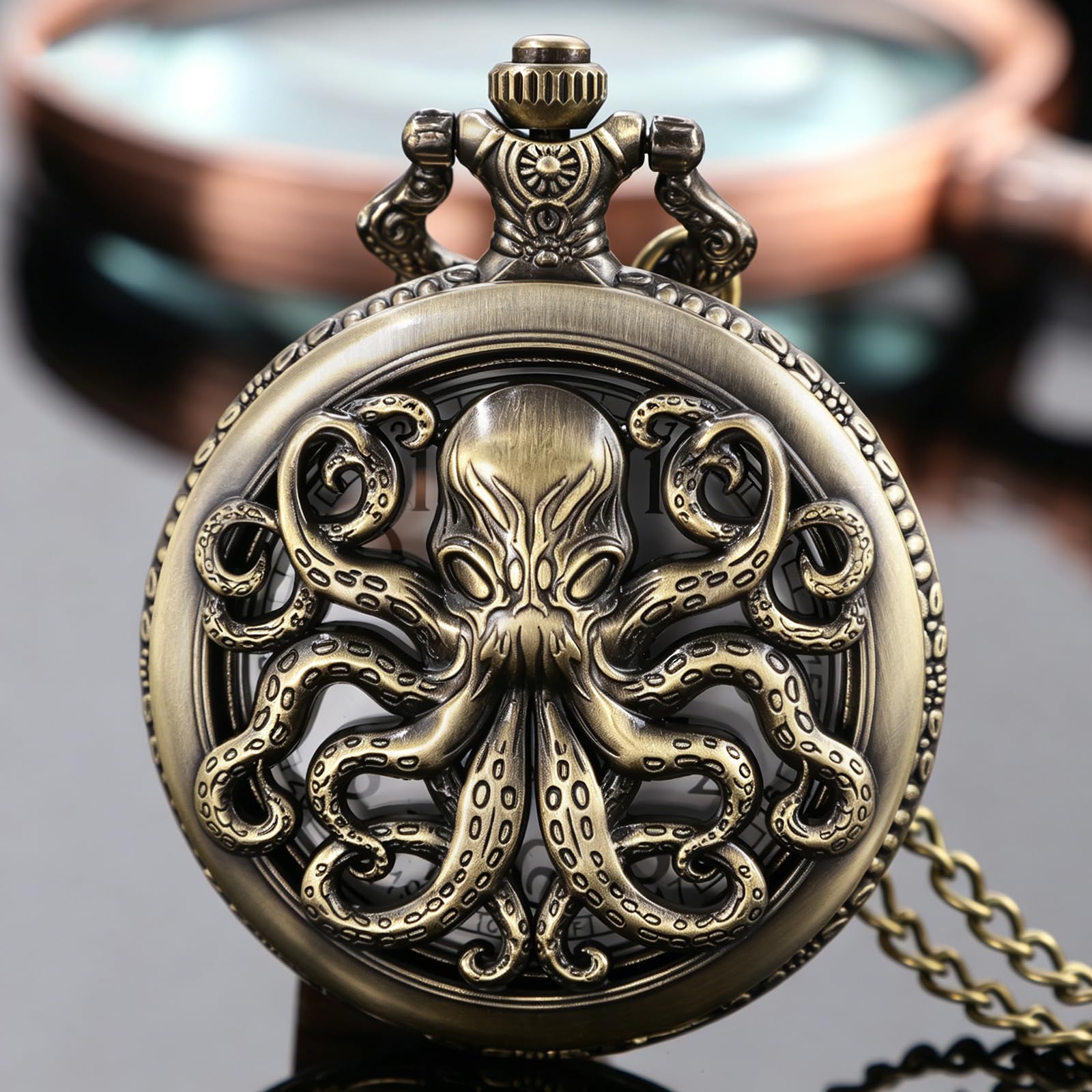 Van Gogh Starry Night Moon Hollow Cassa Argento Quarzo Numeri Romani Orologio da Tasca Regalo di Natale per Uomini Donne (con Borsa Regalo)