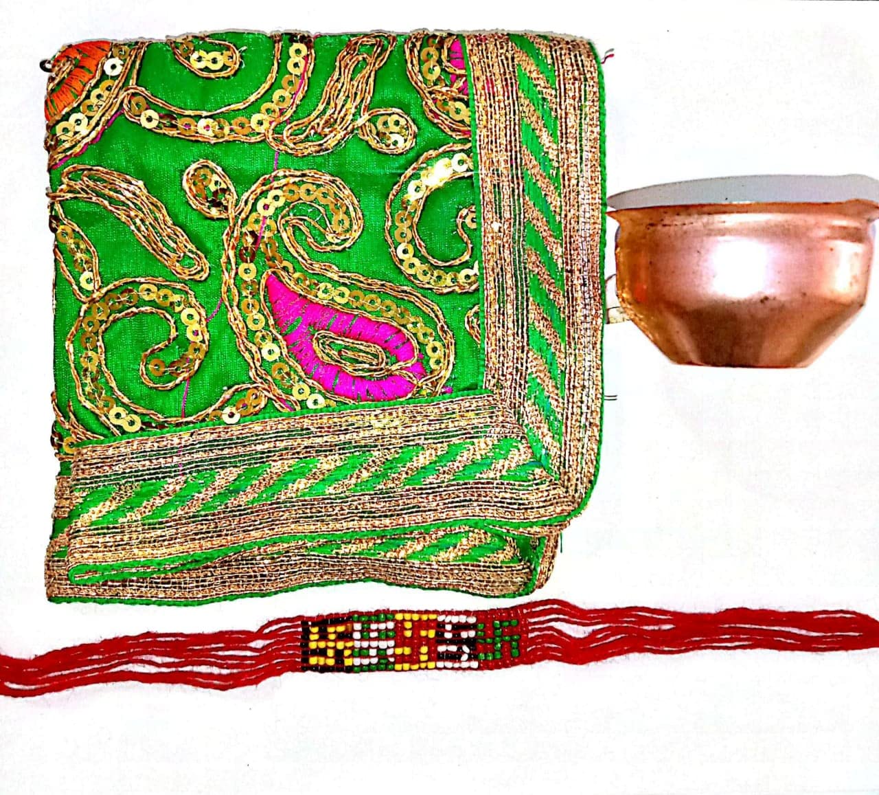 Shreenathji Maha Laxmi Durga Chunri + Ganga Jal Loti + Raksha Potli Cash Box Vastu Remedy