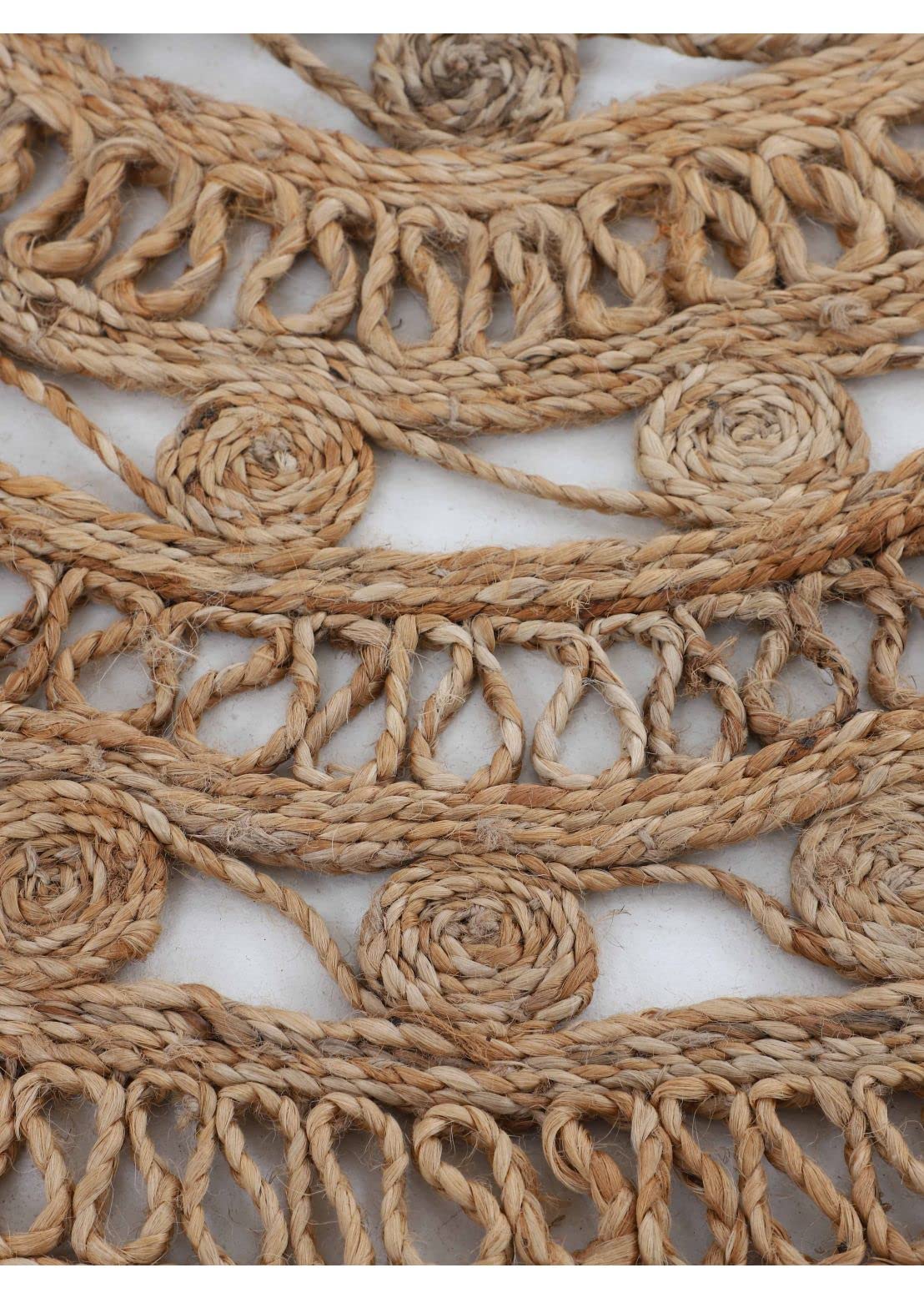 Tappeto Rotondo di Iuta Cate colore Naturale Ø 60 cm | Tappeto in iuta naturale per camera da letto e soggiorno