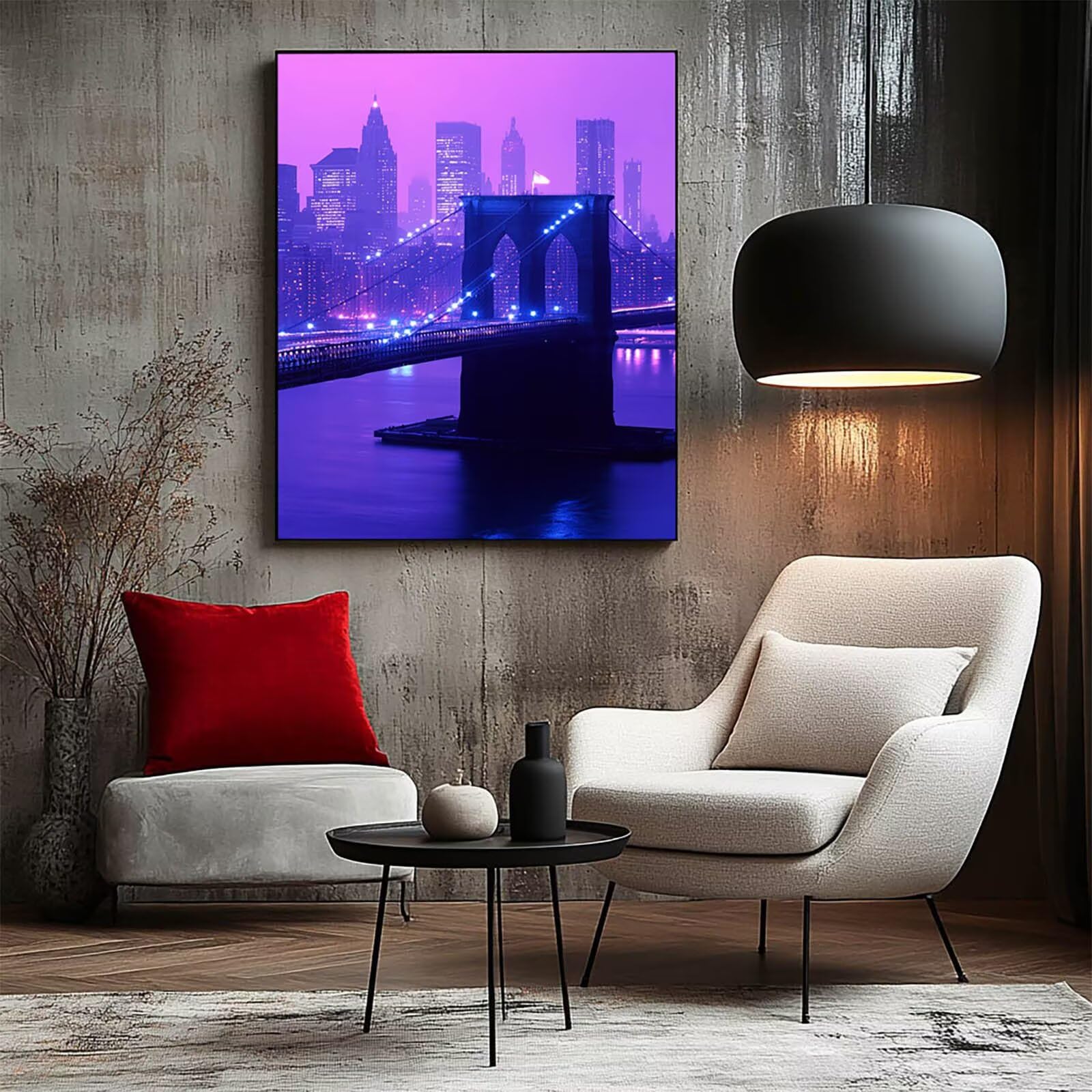 Malowanie według numerów dla dorosłych Brooklyn Bridge Malowanie według numerów Dzieci Miasto Nowoczesne obrazy Salon, Hobby Kreatywni Dorośli Maluj według liczb 95 x 70 cm obraz na płótnie na prezent