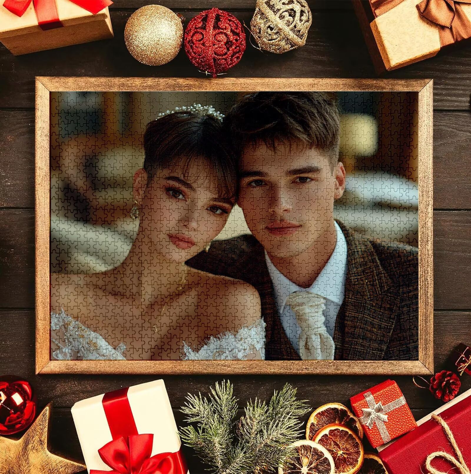 Puzzle Personalizado con Foto, Personalizada Rompecabezas Personalizado Diseña tu Logo Foto o Texto, Personalizado Navidad Halloween San Valentín Parejas Niños Familia Amigos h-3525