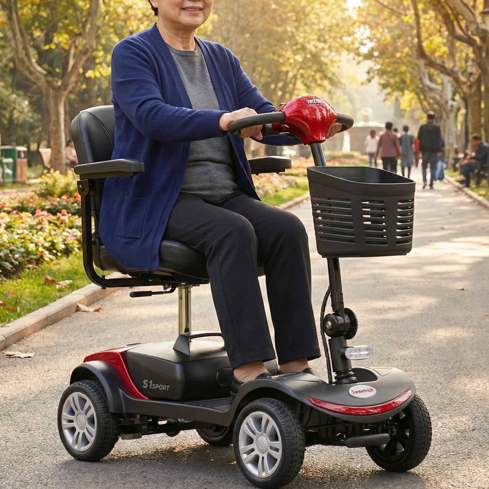 Amazon | 電動車いす シニアカー 4輪 【免許不要/歩道走行対応】 航続