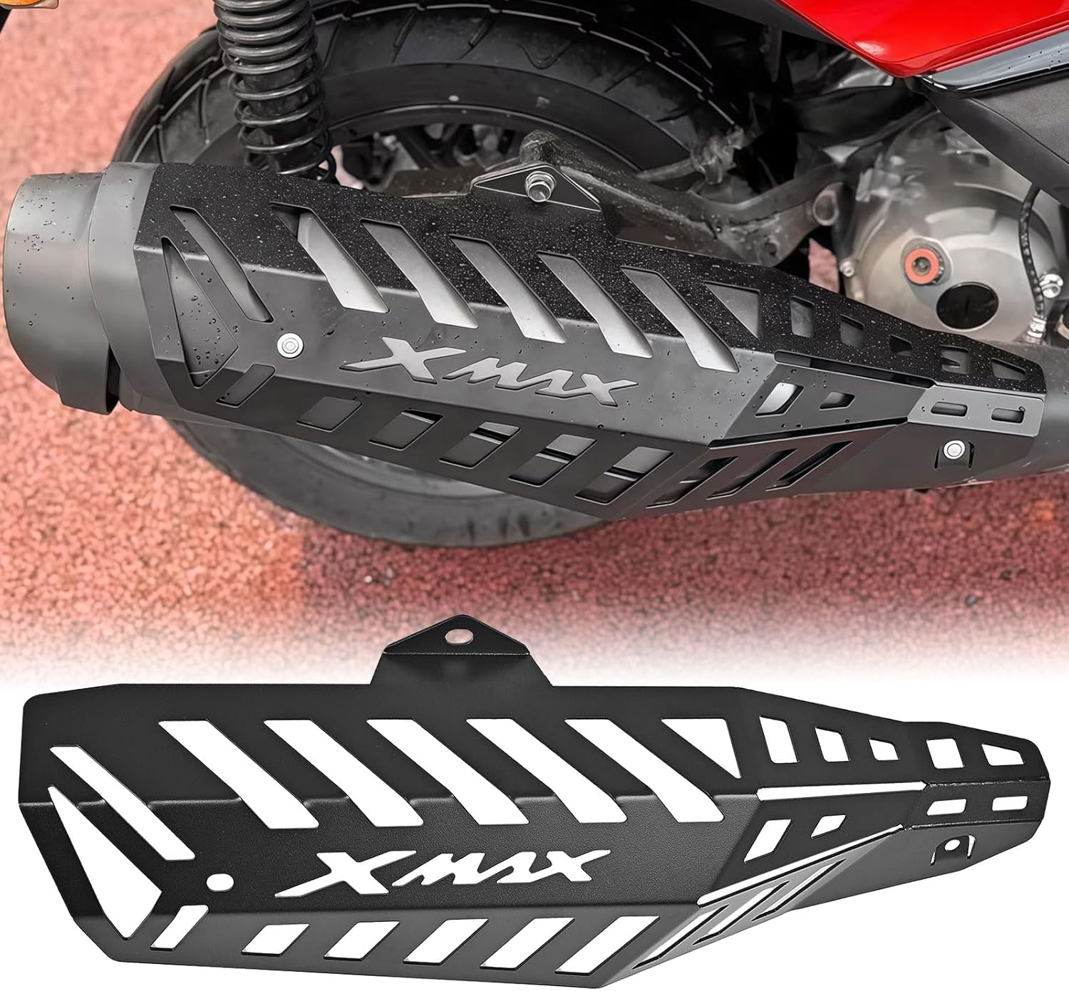 WOOGA Steel Exhaust Heat Shield Muffler Pipe Heat Cover,Exhaust Pipe Cover Heat Shield Anti-Scalding Cover compatible for YA&MAHA XMAX300 XMAX 300 X-MAX-300 Accessories 2025 2026