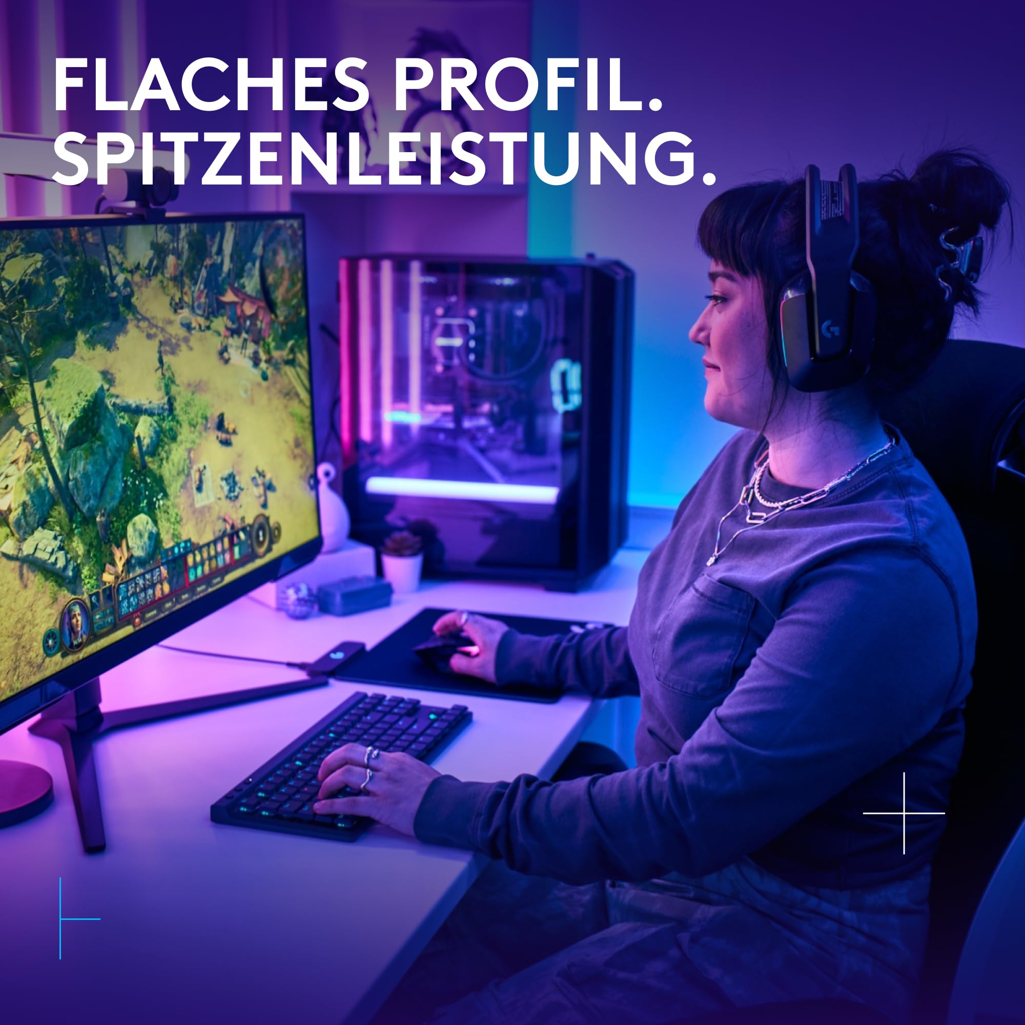 Logitech G G515 Lightspeed TKL kabellose Gaming-Tastatur, LIGHTSYNC RGB, dünnes Profil, PBT-Tastenkappen, taktile Switches, Deutsches QWERTZ-Layout Schwarz